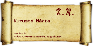 Kurusta Márta névjegykártya