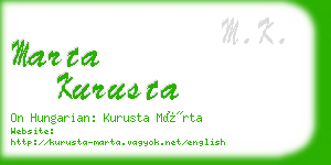 marta kurusta business card